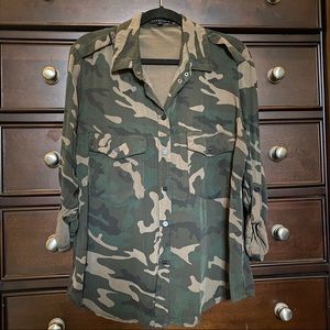 Sanctuary Camo Long Sleeve Button Down